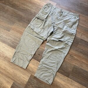 Columbia Titanium Khaki Grey Mens Convertible Lightweight Hiking Pants Sz XL